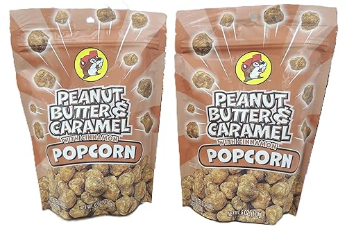 Buc-ee's Beaver Peanut Butter Caramel Popcorn Bundle Collection - Classic - Spicy - Cinnamon - 2 pack 3 pack 6pack Snack Mix Resealable (2 Cinnamon