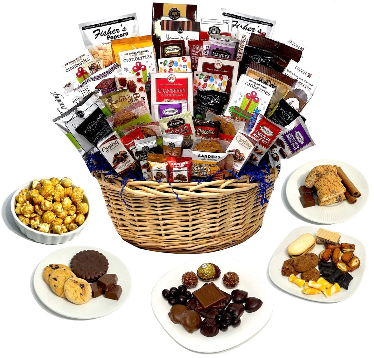 Mother's Day Premium Gourmet Gift Basket with Chocolate, candy, cookies, and snacks Hand-Crafted and customizable for Mom. (47 Piece)