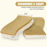 Natural Sponges Scurb Sponges for Kitchen Non-Scratch Biodegradable Plant Based Scrubber Pads for Cleaning Dishes(White-5 Pack)