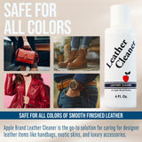 Apple Brand Leather Cleaner 4 oz - Great for Shoes, Boots, Handbags, Car Upholstery, Furniture - Removes Surface Dirt, Grime, Salt and More From