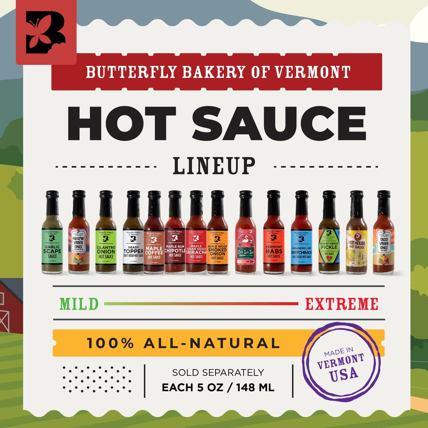 Butterfly Bakery of Vermont Maple Sugar Shack Sriracha, 5 fl oz