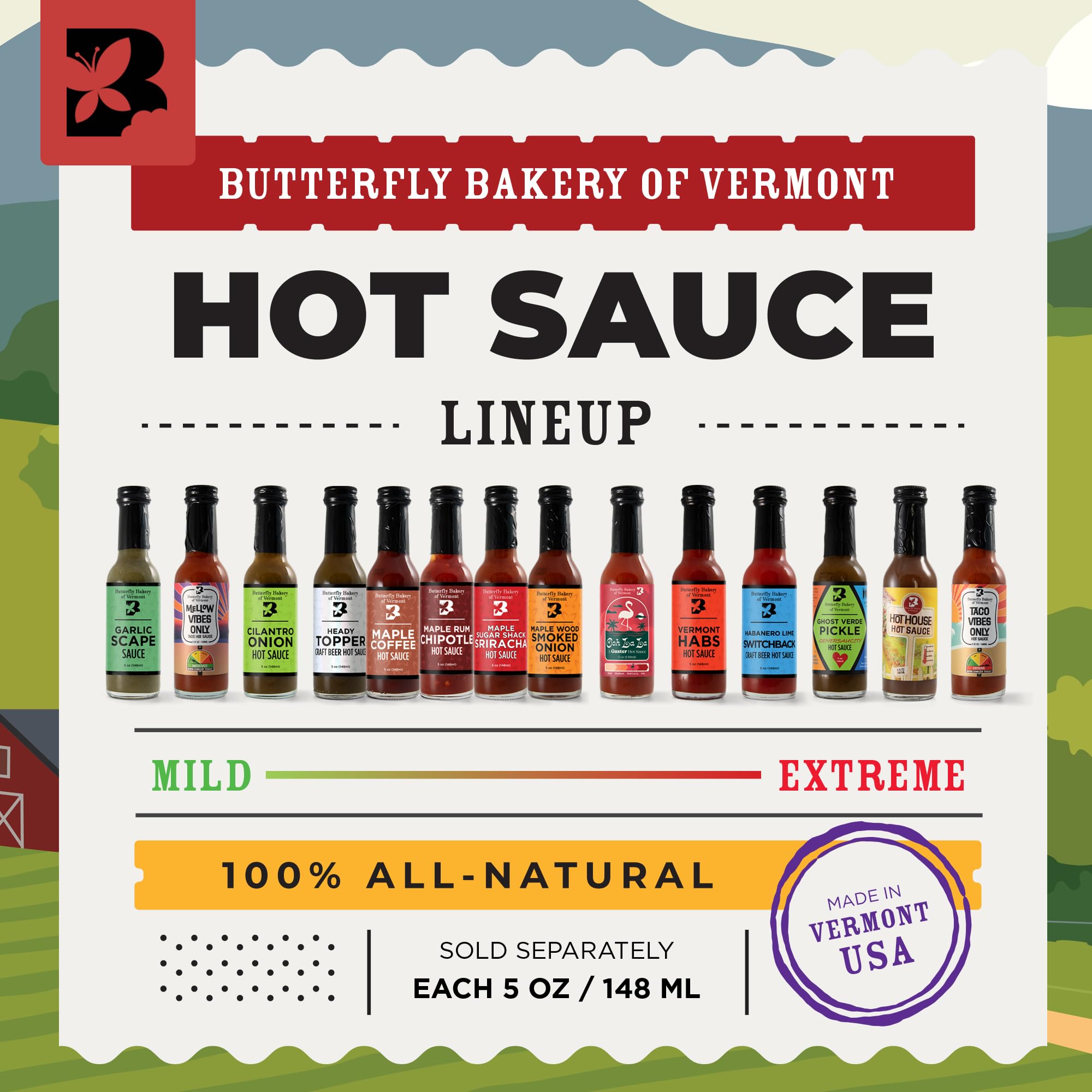 Butterfly Bakery of Vermont Maple Sugar Shack Sriracha, 5 fl oz