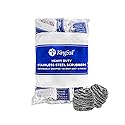 12 Count | KingSeal Stainless Steel Scrubbers, Scrub Pads, Heavy Duty, 50 gram Weight, Individually Wrapped - 1 Pack of 12