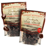 Cherry Republic Exceptionally Dark Chocolate Covered Cherries, 12 oz, Pack of 2 - Real Michigan Montmorency Tart Cherries with 72% Cacao, All-Natural
