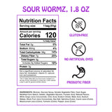 Rotten Sour Gummy Worms - Low Sugar, Low Calorie, 7g Gut-Friendly Prebiotic Fiber and 3g Protein, Gluten Free Candy - 1.8 oz - 8-Pack