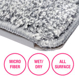 CleanZoom Microfiber Mop Heads Replacements, Reusable Mop Pads (6 Pack) - Compatible with Swiffer Wet Jet Mop