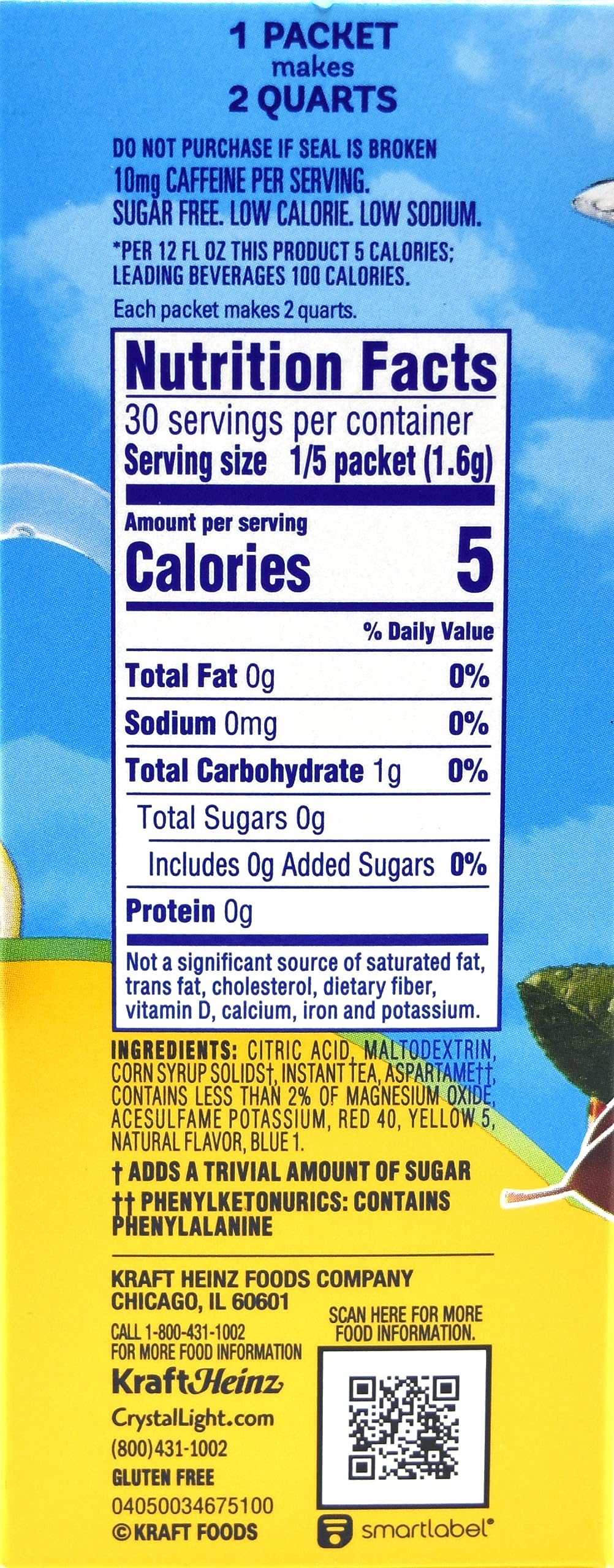 Crystal Light Lemon Iced Tea Drink Mix, 12-Quart Canister (Pack of 13)