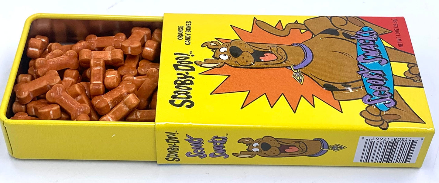 Boston America Scooby-Doo Scooby Snacks Orange Flavored Candy - (1) Collectible Slider Tin filled with Bone Shaped Candies