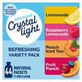 Crystal Light Refreshing Drink Mix Variety Pack, 44 Packets, for Convenient Hydration, Lemonade, Raspberry Lemonade, Peach Iced Tea, Fruit Punch