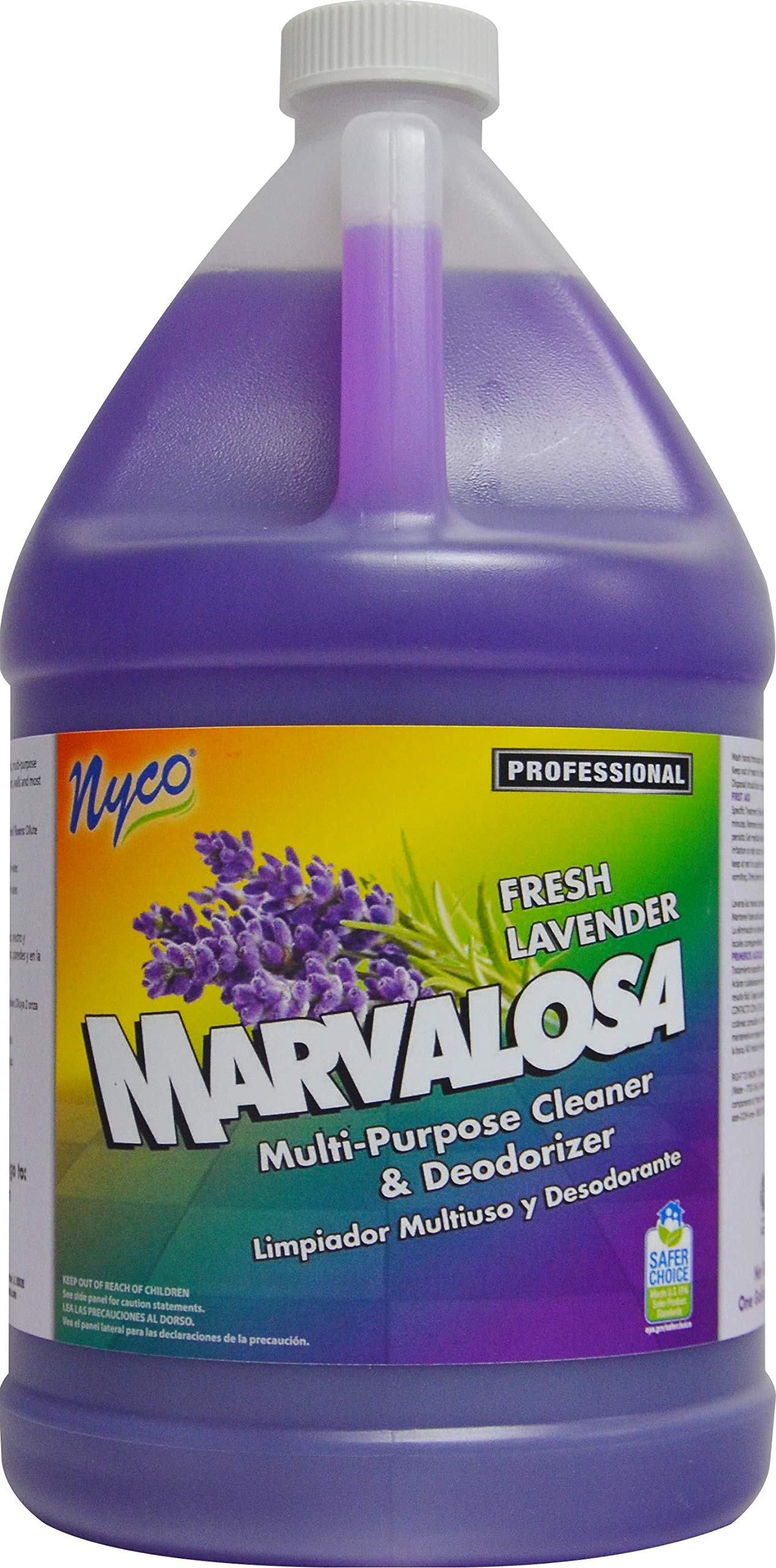 Nyco MARVALOSA Fresh Lavender Multi-Purpose Cleaner & Deodorizer - Gallon Bottle - EPA Safer Choice Certified - Concentrated - Cleans Dirt & Light