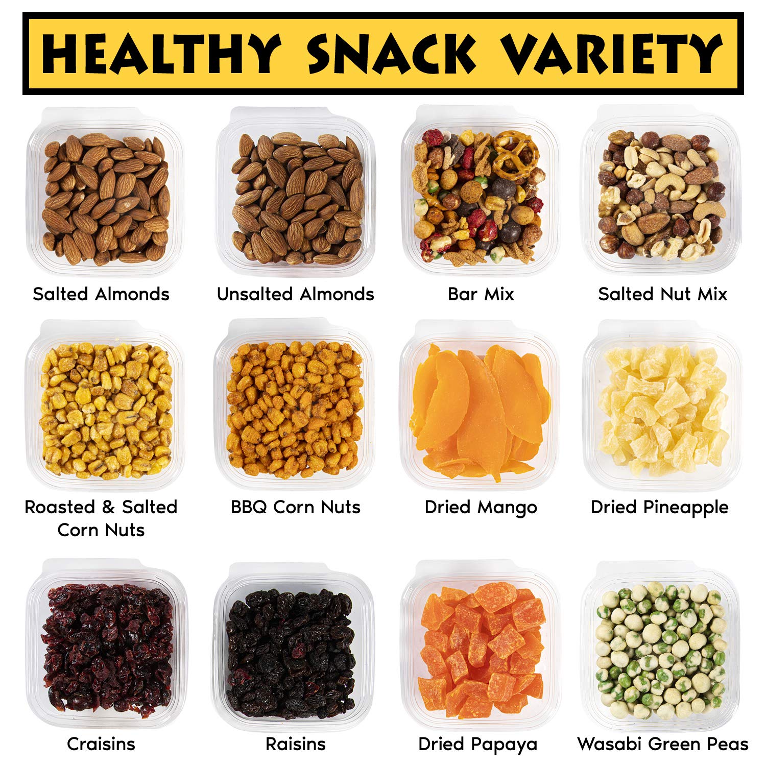 Munch In A Box Snack Care Package - Assorted Nuts and Dried Fruit Gift Box - Delicious Healthy Snacks for Office, Dorm, Home - Party and Holiday Gift