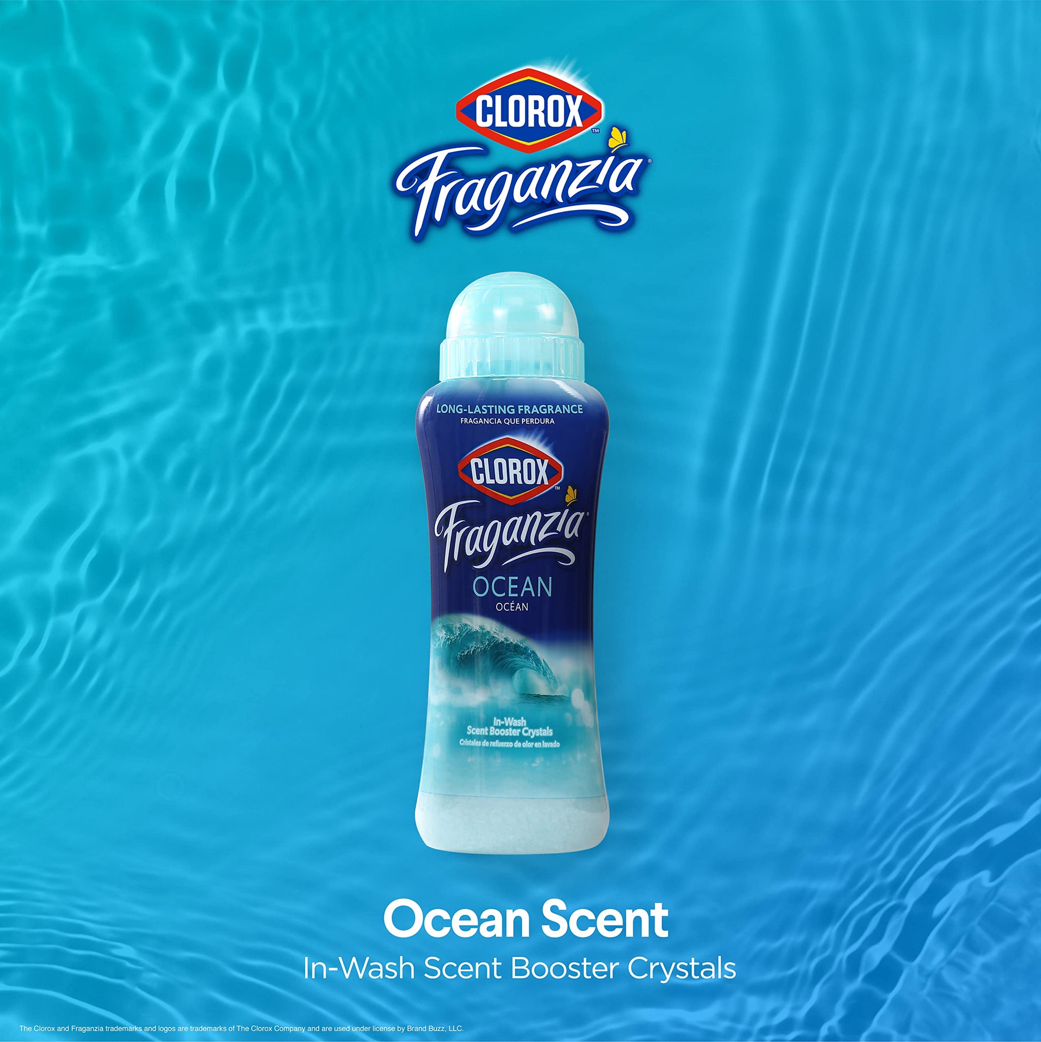 Clorox Fraganzia In-Wash Laundry Scent Booster Crystals, Ocean Scent Fragrance Beads for Clothes and Linens, Safe for All Fabrics and Colors, HE