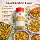 Curry Powder, Authentic Blend of Spices, Warm & Aromatic Flavor, All-Purpose Seasoning for Indian & Caribbean Cooking, 3.5 oz Jar by Mecca Foods