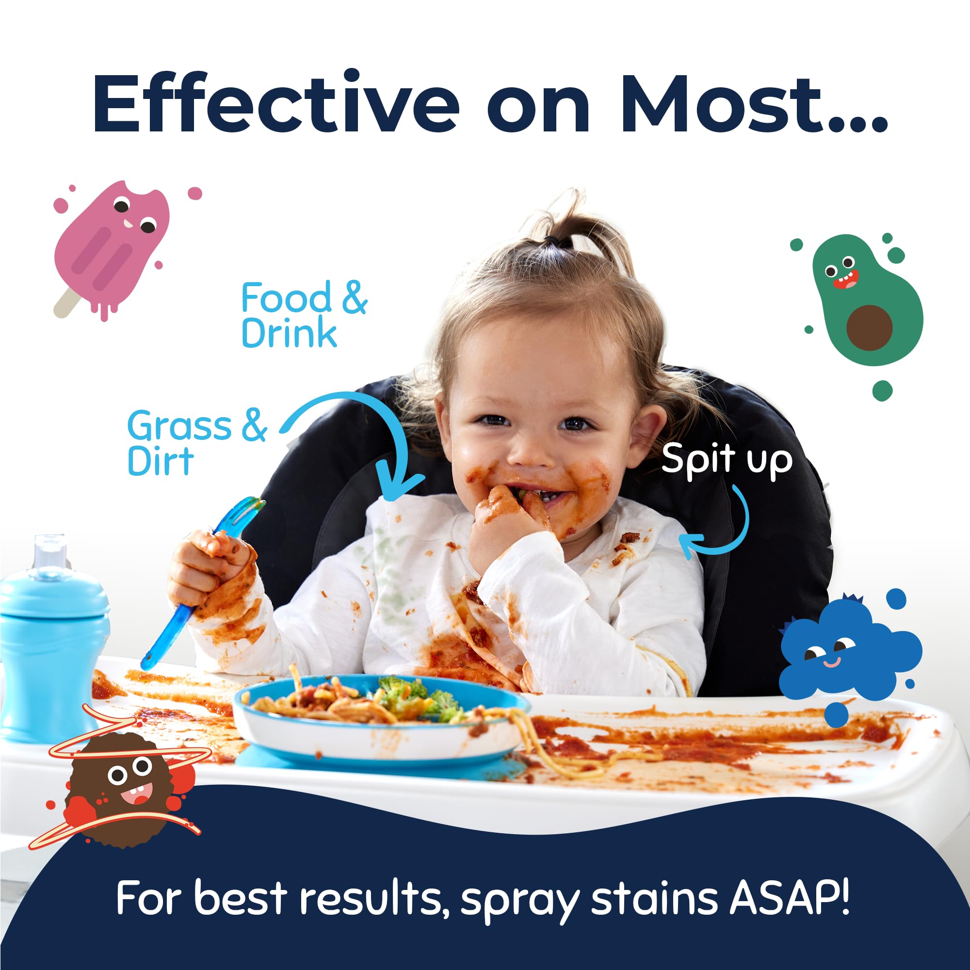 Miss Mouth's Messy Eater Stain Treater - 16oz Refill - Newborn & Baby Essentials - No Dry Cleaning Food, Grease, Coffee Off Laundry, Underwear, Fabric