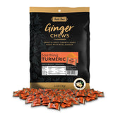 Bali's Best Ginger Chews, Soothing Turmeric Flavor, 250 Pieces, 2.2 Lb Bag, Individually Wrapped Soft Candy, Made with 100% Real Ginger, Digestive