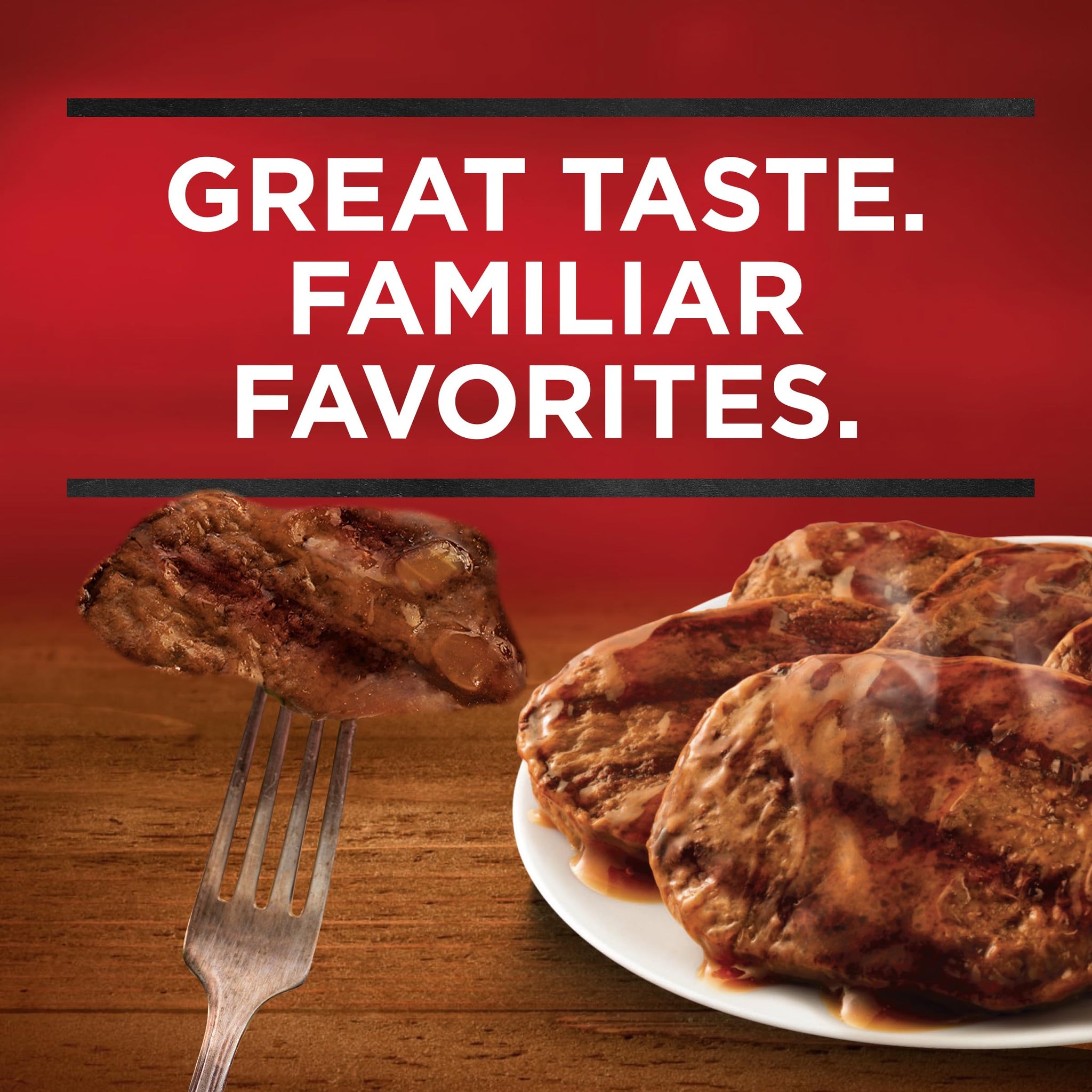 Banquet Family Size Salisbury Steaks and Brown Gravy, Frozen Meal, 27 OZ