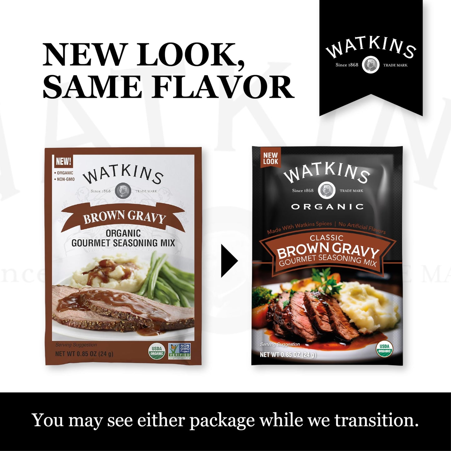 Watkins Organic Brown Gravy Gourmet Seasoning Mix, 0.85 Oz (Pack of 12)