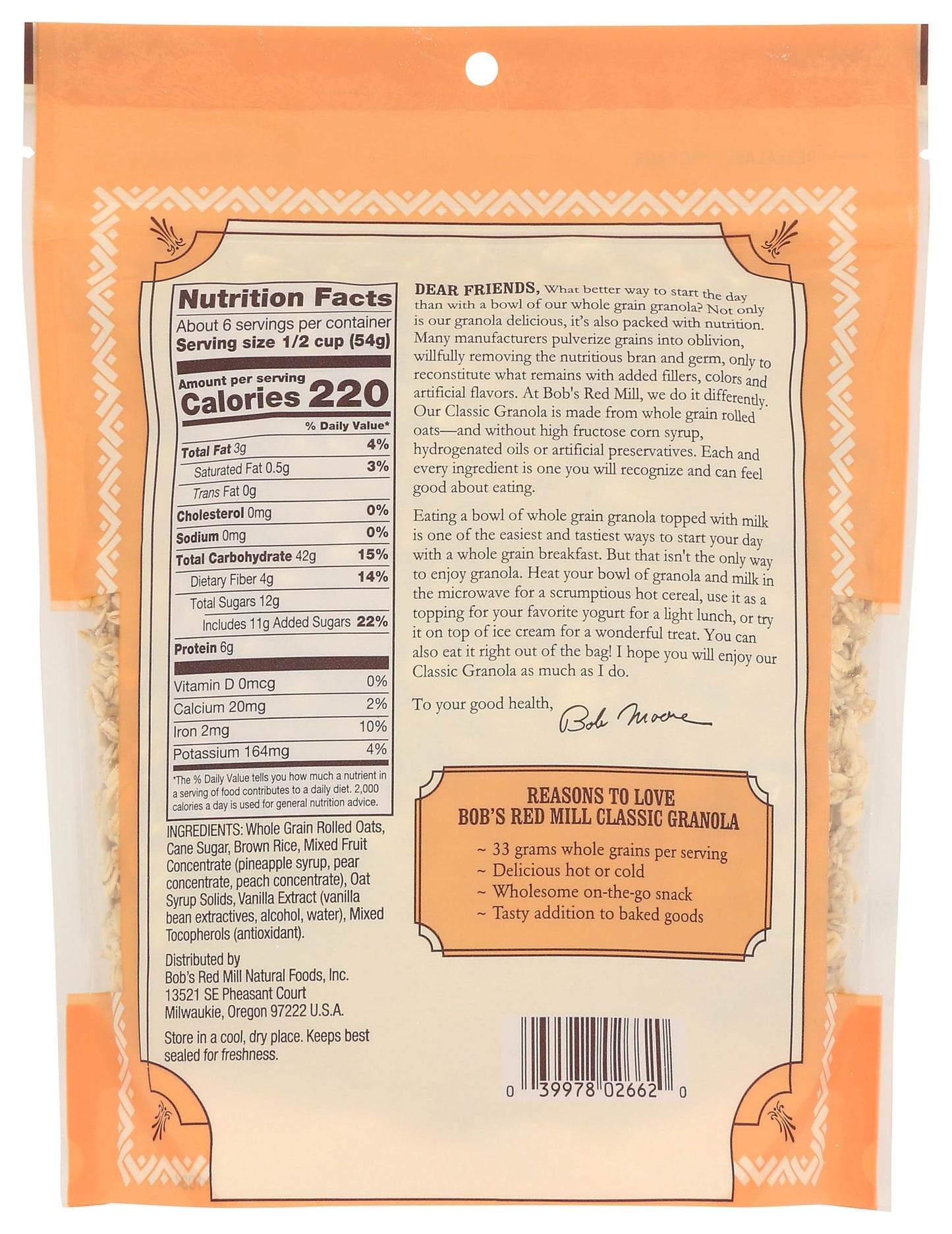 BOBS RED MILL Granola, 12 OZ