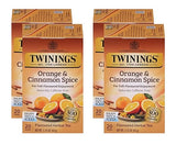 Twinings Orange & Cinnamon Spice Herbal Tea Individually Wrapped Bags, 20 Count (Pack of 4), Naturally Caffeine-Free, Enjoy Hot or Iced, 80 Teabags