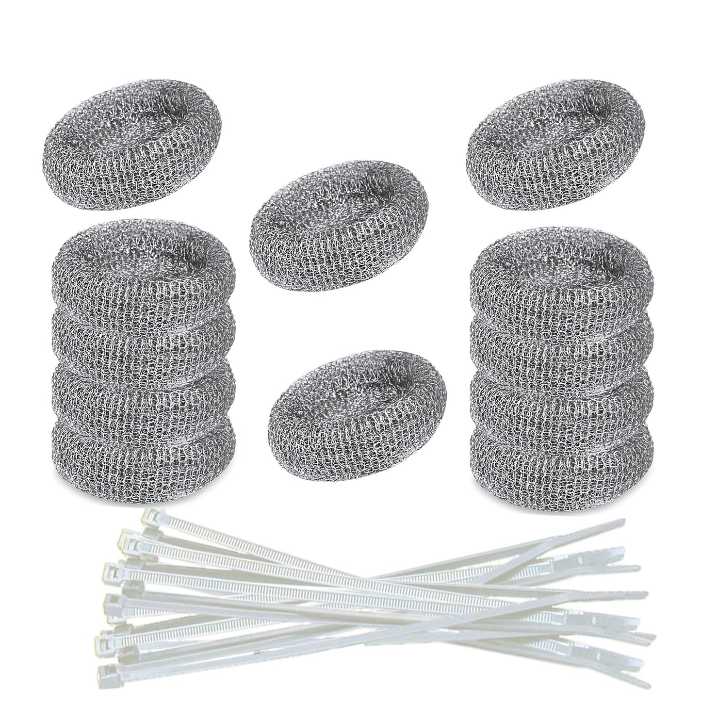 24Pcs Washing Machine Lint Trap Hose Filter, Mesh Drain Catcher, Washer Sock Lint Remover, Rust-Free Snare Laundry Filter with Nylon Cable Ties