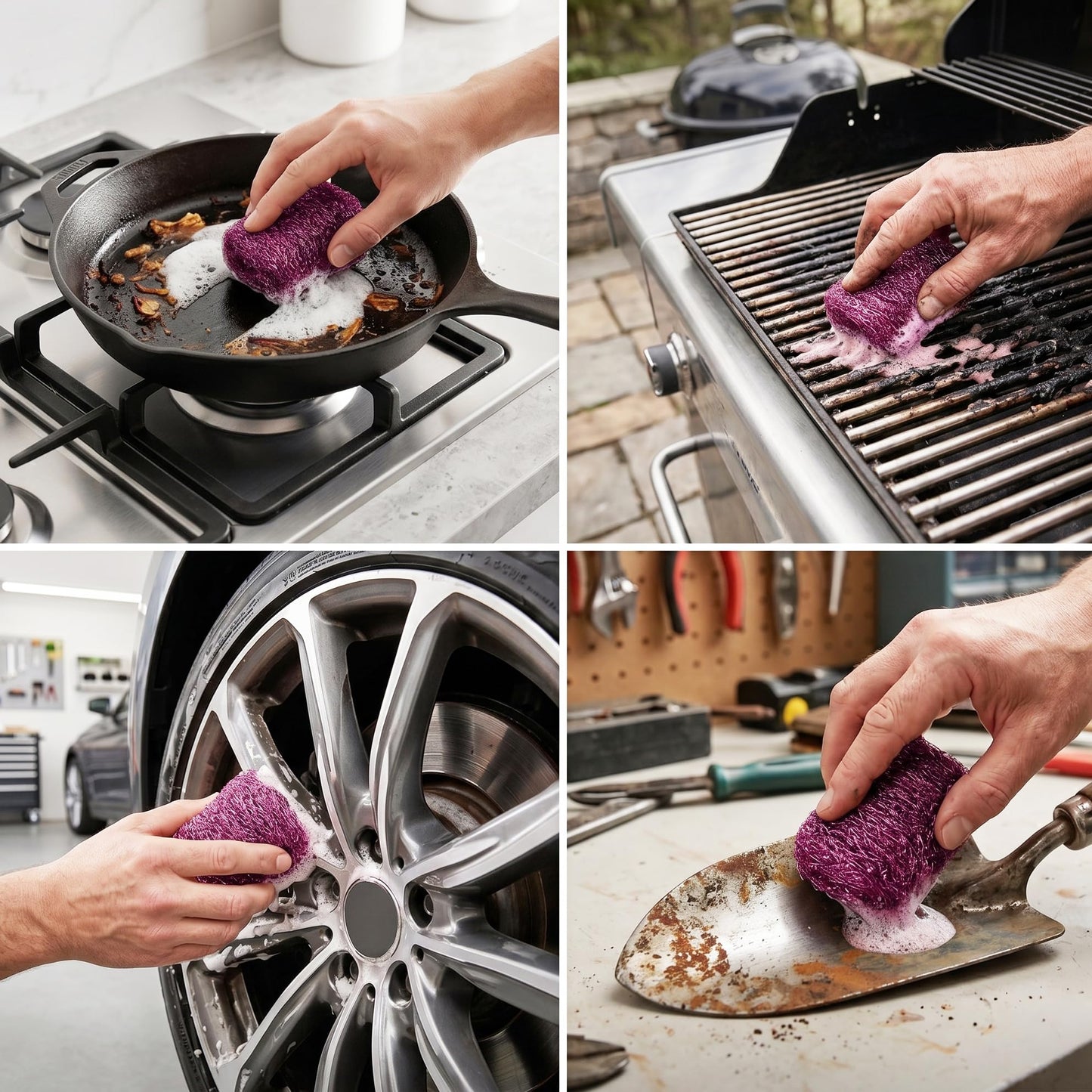 SteadMax 20 Pack Steel Wool Soap Pads, Pre-Soaped Metal Scouring Pads for Easy Cleaning of Dishes, Pans, Ovens and Pots