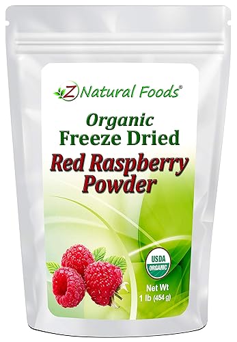Organic Red Raspberry Powder - Freeze Dried Fruit Powder For Smoothie, Drinks, Baking Recipes - Powdered Berry Superfood - Unsweetened, Raw, Non GMO