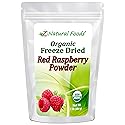Organic Red Raspberry Powder - Freeze Dried Fruit Powder For Smoothie, Drinks, Baking Recipes - Powdered Berry Superfood - Unsweetened, Raw, Non GMO