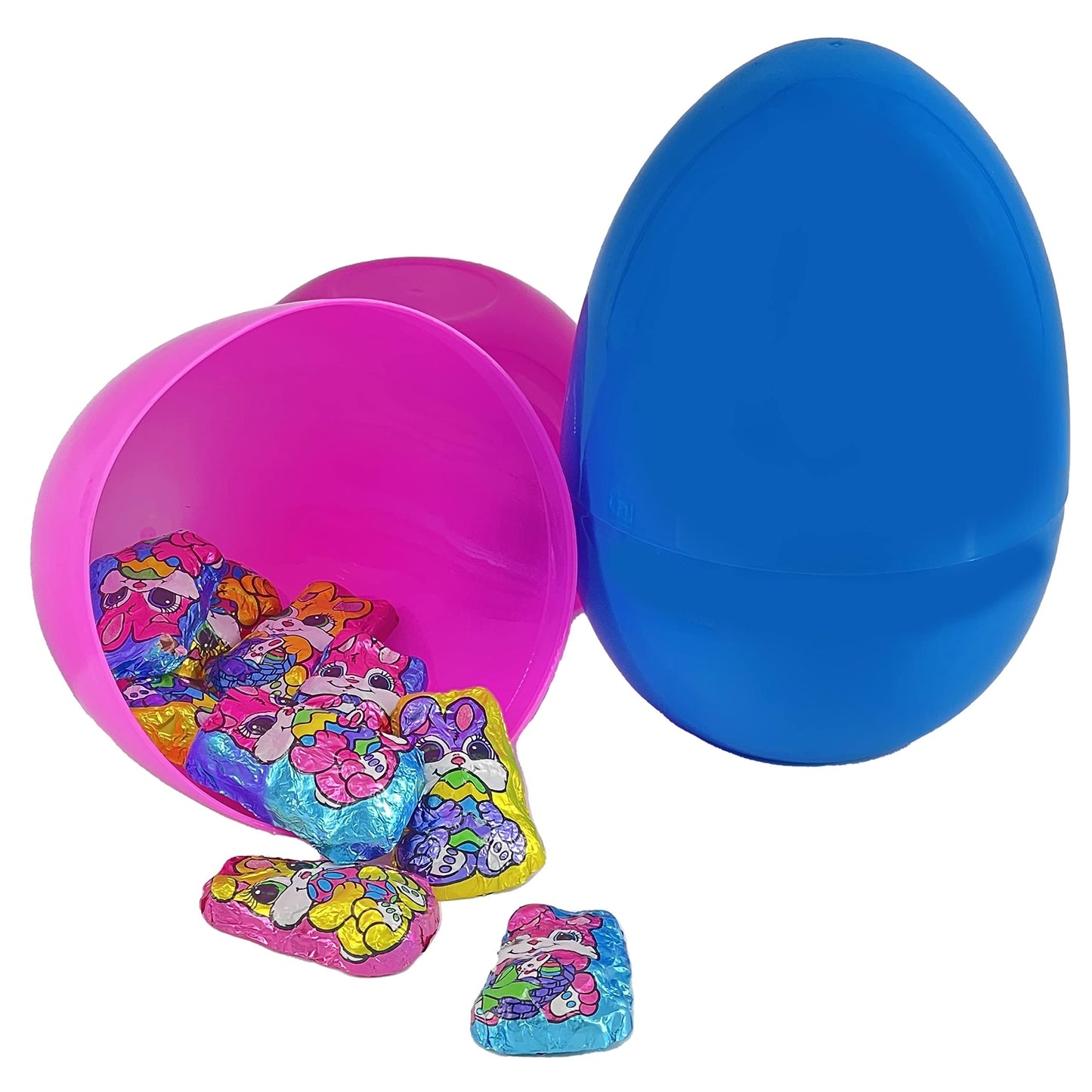 10 Pounds Easter Milk Chocolate Bunnies, Smooth & Creamy Party Bag Fillers, Individually Wrapped Multicolor Foils Approx 400 Pcs