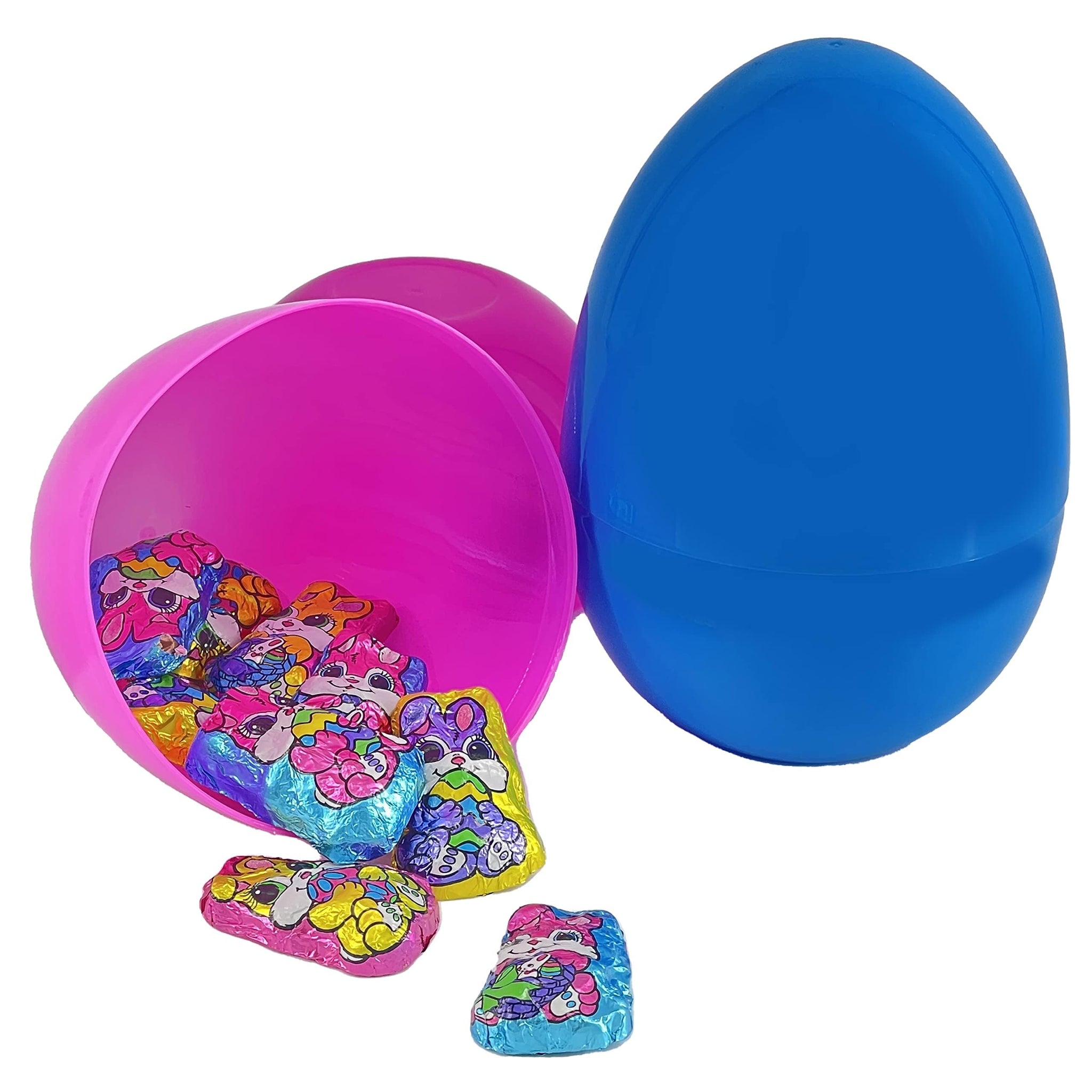 10 Pounds Easter Milk Chocolate Bunnies, Smooth & Creamy Party Bag Fillers, Individually Wrapped Multicolor Foils Approx 400 Pcs