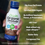 Orgain Organic Protein Shake, Grass Fed Dairy, Creamy Chocolate - 26g High Protein Whey Shake, Ready to Drink, Gluten Free, No Soy Ingredients, No