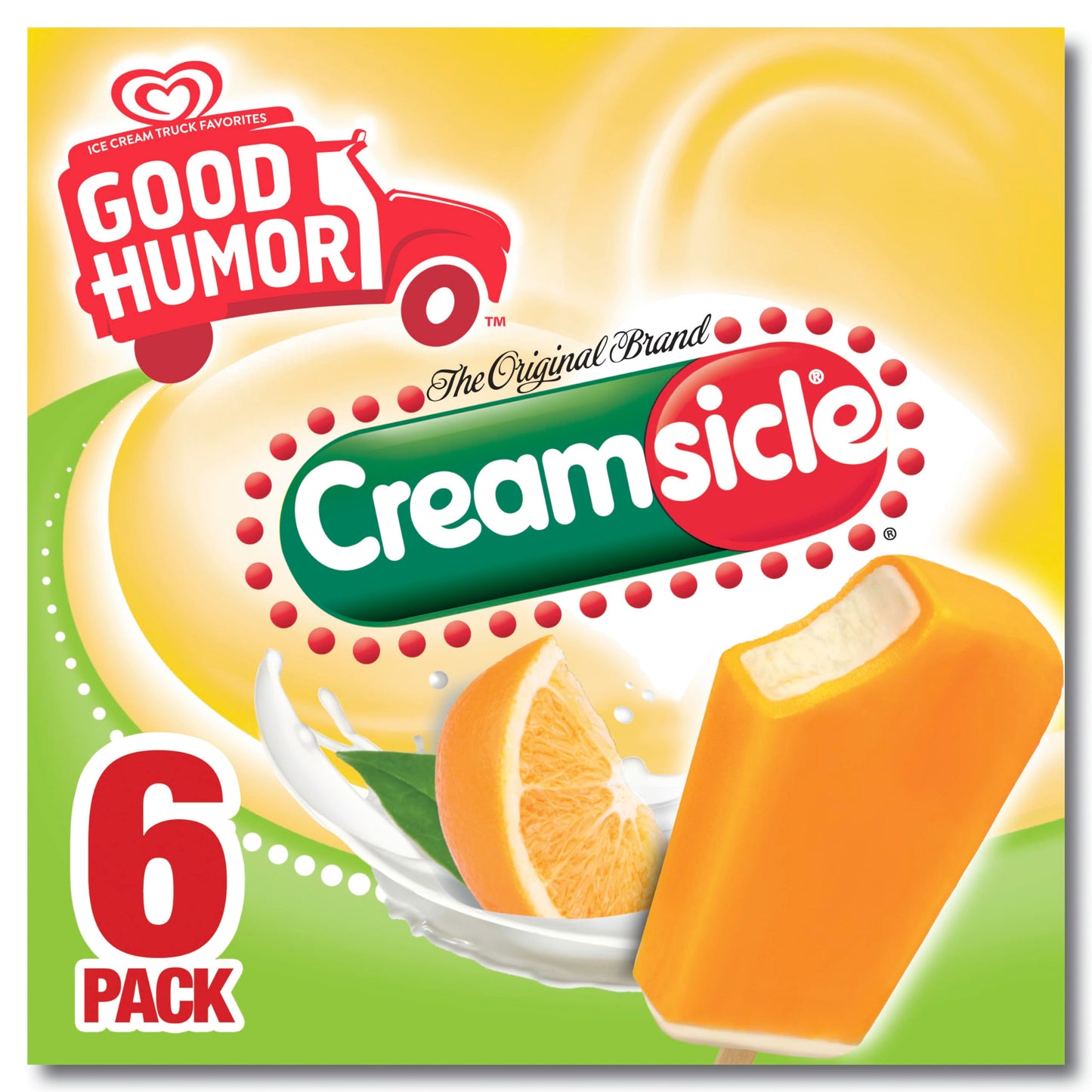 Good Humor Ice Cream Bars For a Delicious Frozen Dessert Creamsicle Just 100 Calories Per Bar 16.5 oz 6 Count