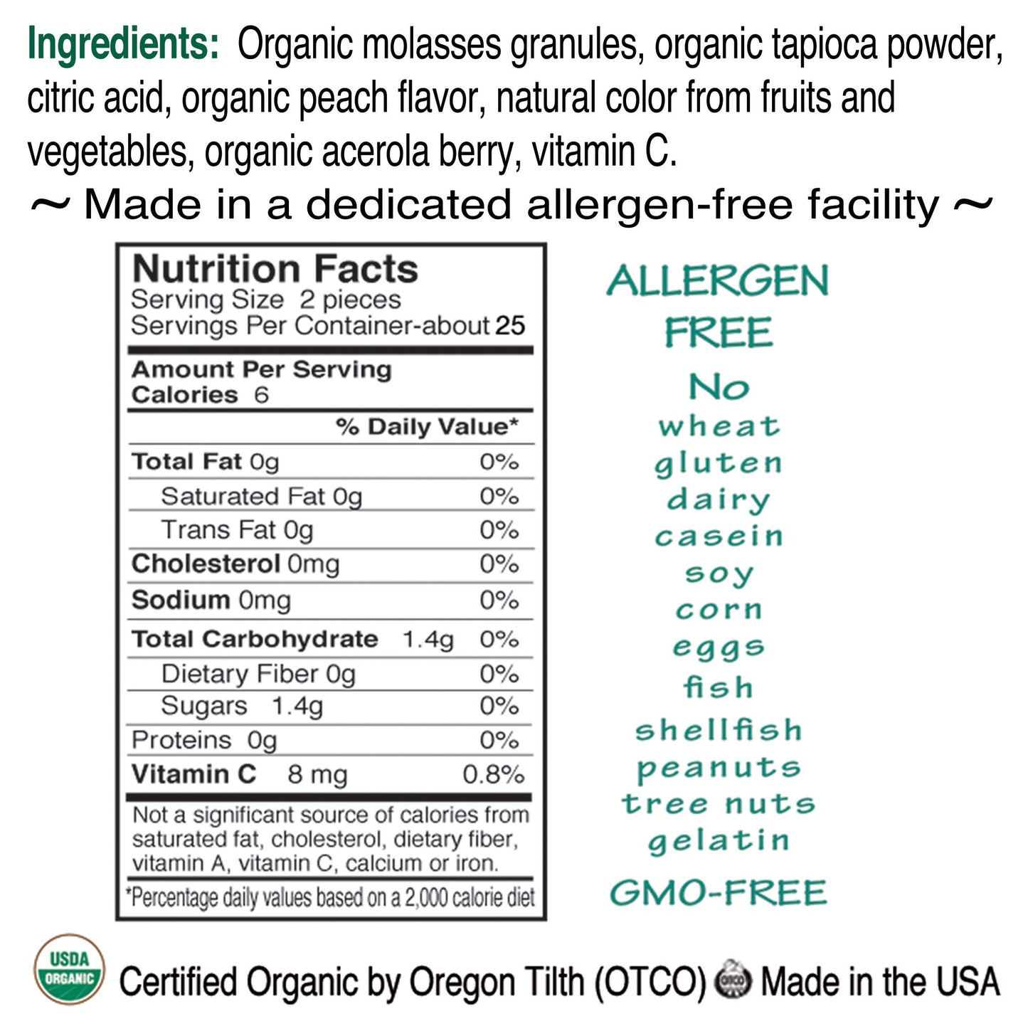 St. Claire's Organic Fruit Tart Candies, (Sweet Peach, 27 Ounce Refill Bag, over 800 pieces) | Gluten-Free, Vegan, GMO-Free, Plant-based