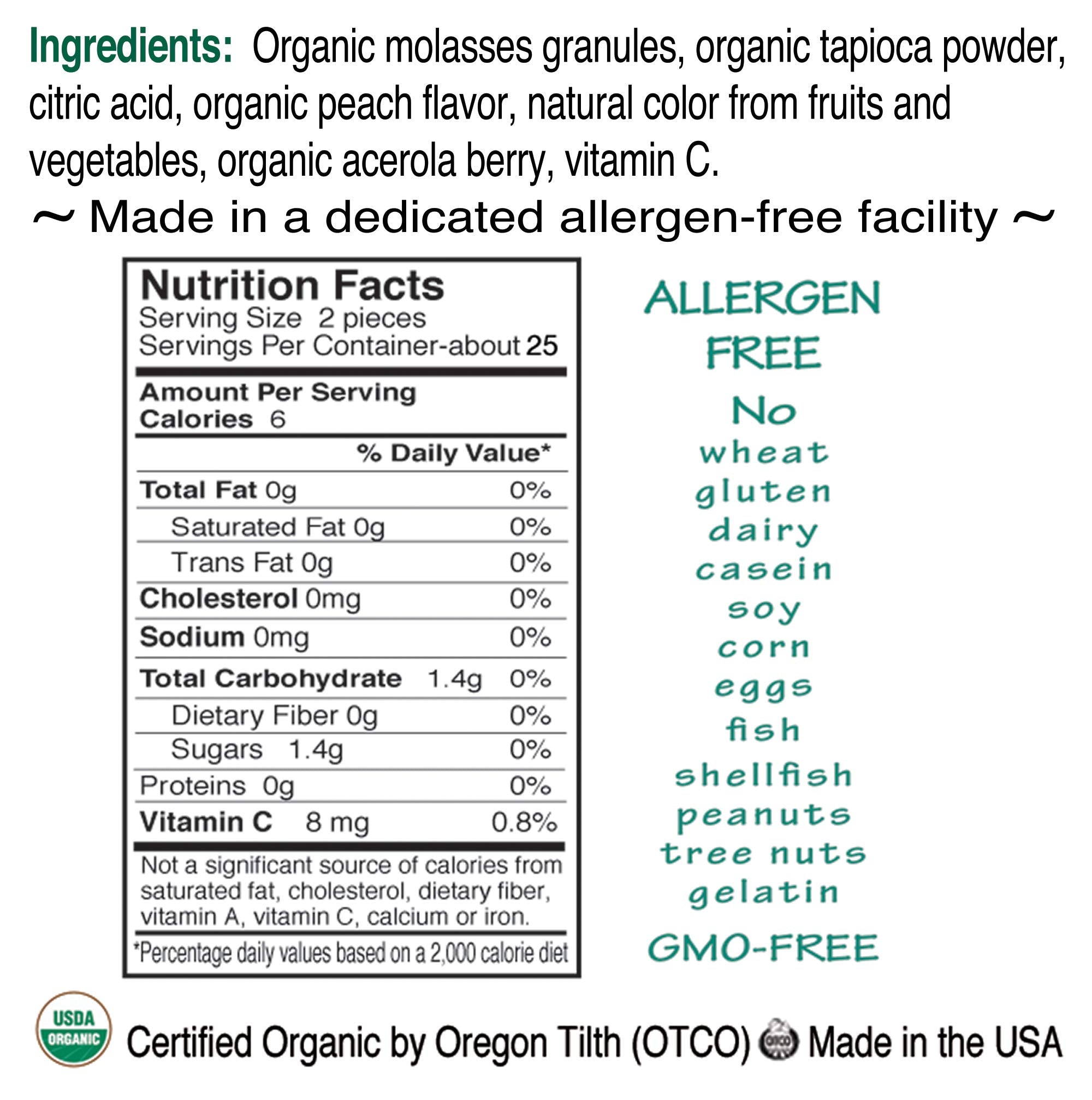 St. Claire's Organic Fruit Tart Candies, (Sweet Peach, 27 Ounce Refill Bag, over 800 pieces) | Gluten-Free, Vegan, GMO-Free, Plant-based