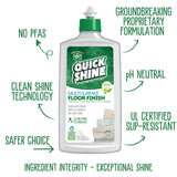 Quick Shine Multi Surface Floor Clean + Polish Mop Kit w/ 3 Reusable Pads & 1-16 oz. Floor Finish | Use Wet + Dry | Hardwood, Luxury Vinyl Plank
