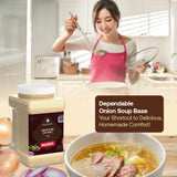 Dependable Food Onion Soup Base - Onion Flavor Consommé | 15 Oz. Resealable Jar | No MSG, Kosher | Perfect for Soups, Stocks, and Broths