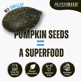 SuperSeedz Dry Roasted Pumpkin Seeds with Sea Salt - 8g Protein, Non-GMO Gluten-Free, Keto Snacks - Nut Free & School Friendly Organic Pumpkin Seeds