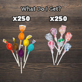 Lollipops Individually Wrapped - 500 Count Bulk Suckers Variety Pack - Assorted Mini Pops for Candy Bowls, Classrooms, Parties, and Gifting Assembled
