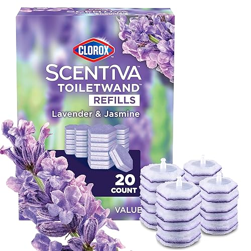 Clorox Scentiva ToiletWand Refills, Lavender and Jasmine, 20 Count