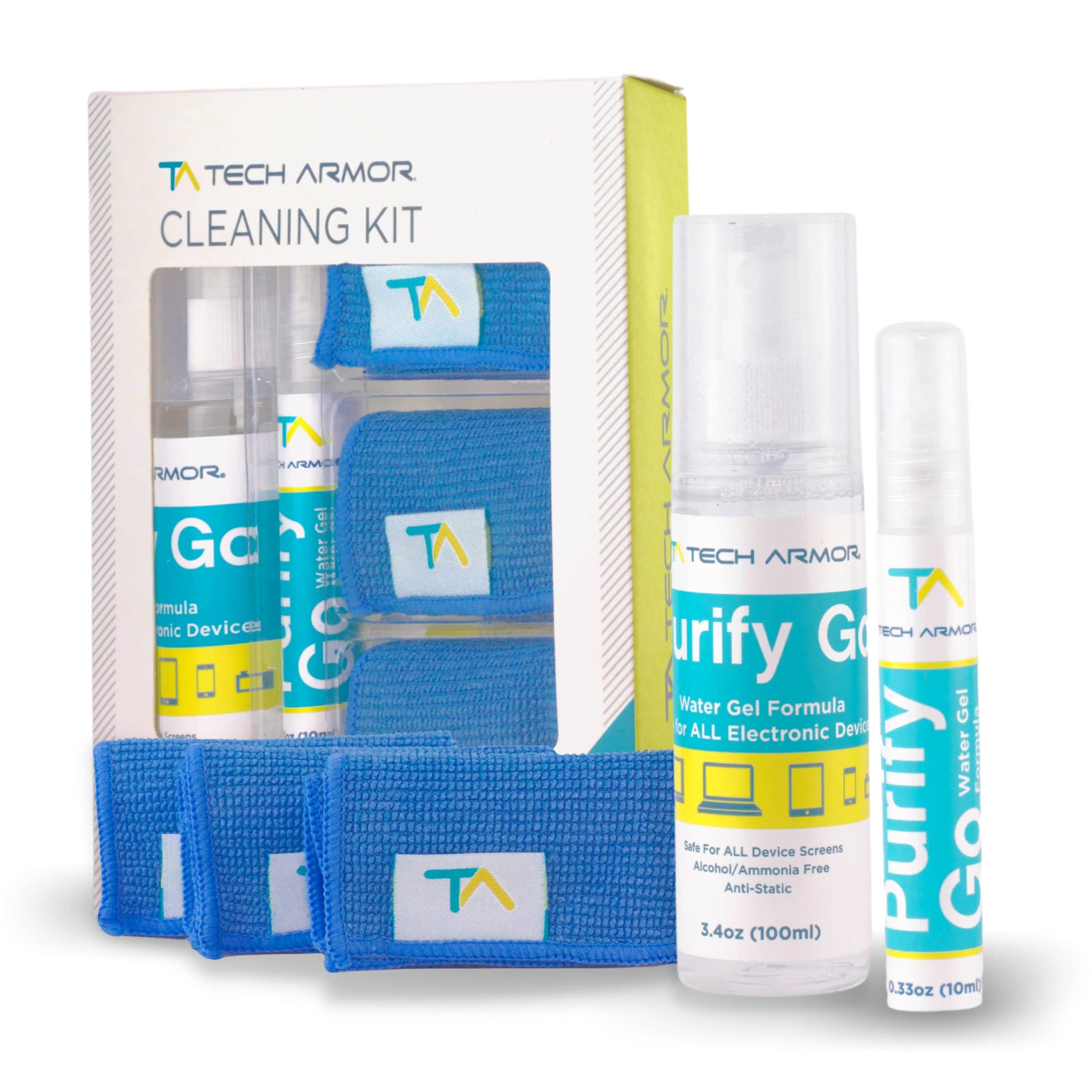 Tech Armor Screen Cleaner Kit [3.4oz +0.8oz] - Best for Smartphones, iPhones, iPads, Eyeglasses, e-Readers, Laptops, TV Screens and Monitors