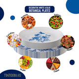 Trendables Disposable Plates For Party Supplies | Blue Floral Plastic Plates For Wedding 40 Pcs - 20 X 8 & 20 X 10 Dinner Plate Sets | Floral Plate