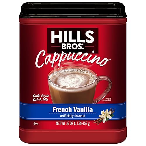 Hills Bros. Cappuccino Mix - Rich, Frothy Coffeehouse-Tasting Instant Drink Mix - Quick and Easy Preparation - Perfect for Hot & Iced Drinks