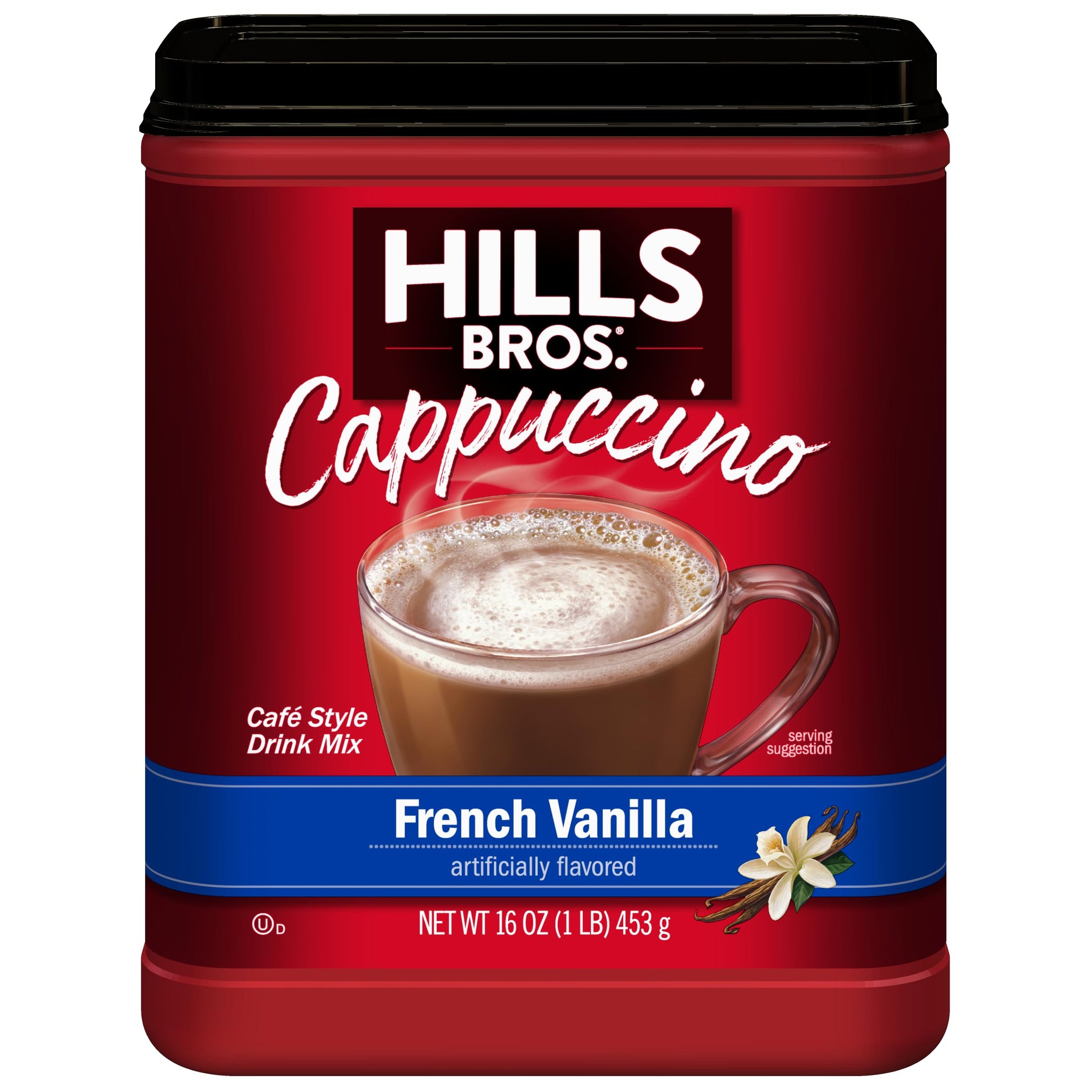 Hills Bros. Cappuccino Mix - Rich, Frothy Coffeehouse-Tasting Instant Drink Mix - Quick and Easy Preparation - Perfect for Hot & Iced Drinks