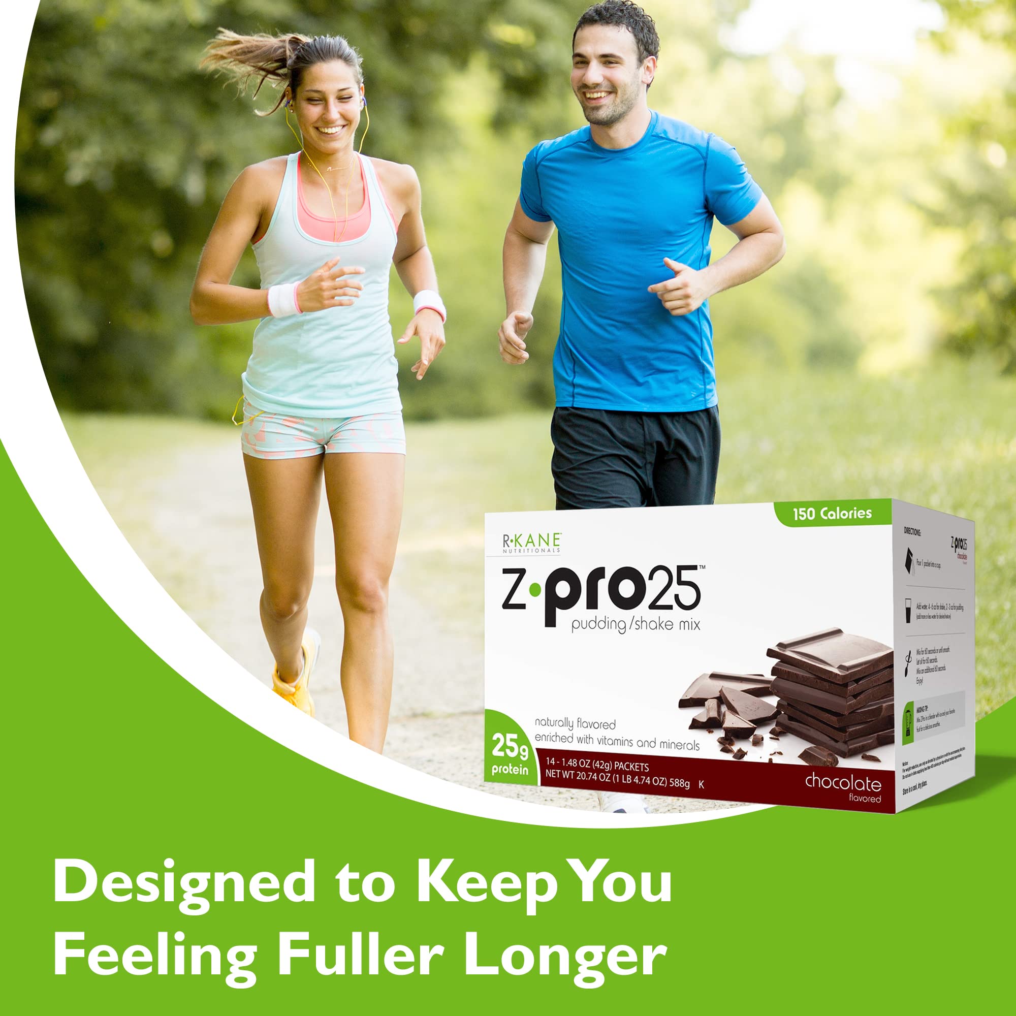 R-Kane Z-Pro 25 Protein Shakes: High Protein Chocolate Shake and Pudding Mix, Weight Loss Chocolate Protein Drinks, Natural Energy Booster Meal