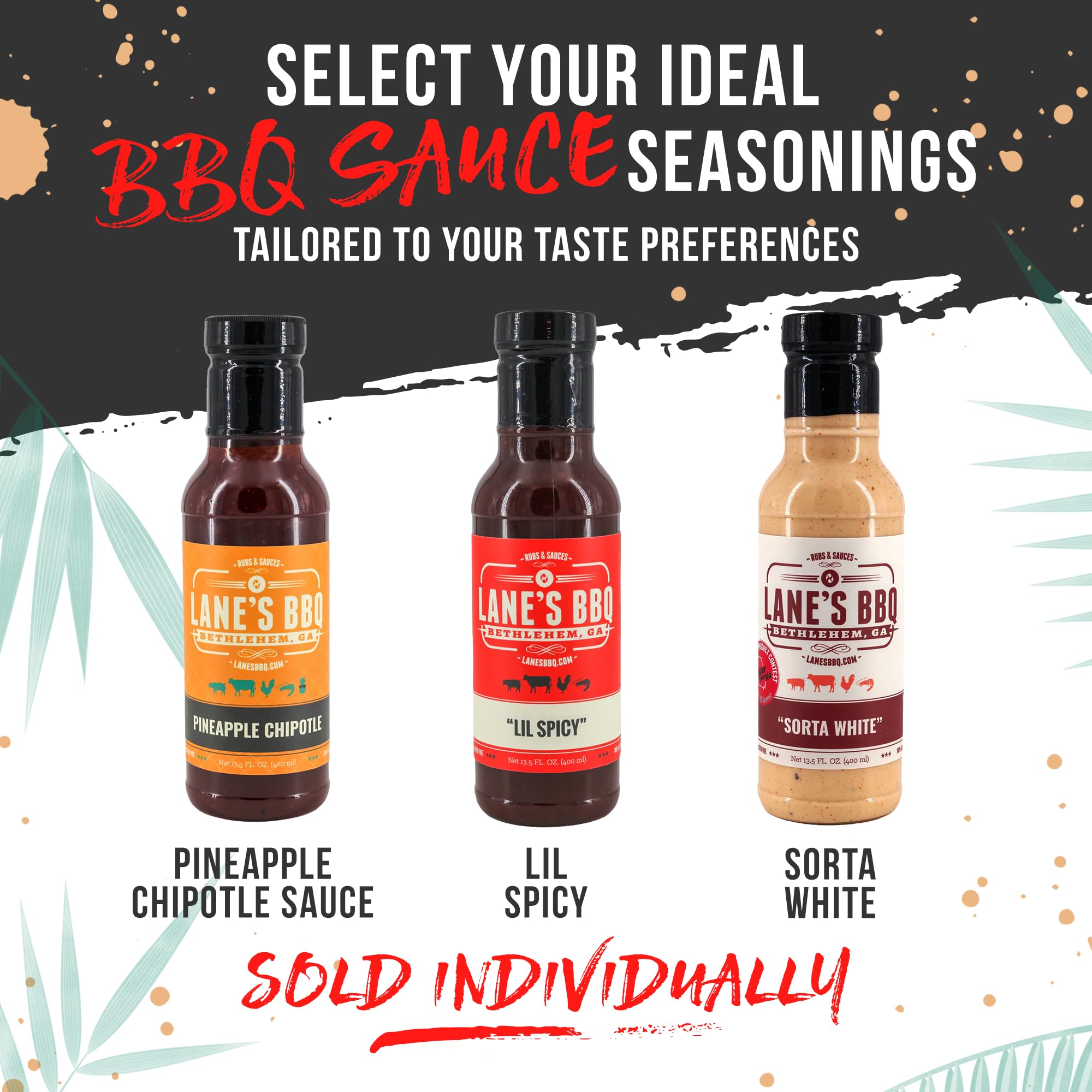 Lane's Lil Spicy BBQ Sauce, All-Natural Kansas City Style Sweet and Spicy Sauce, Goes Great with Chicken, Beef, Pork & Veggies, No MSG, No