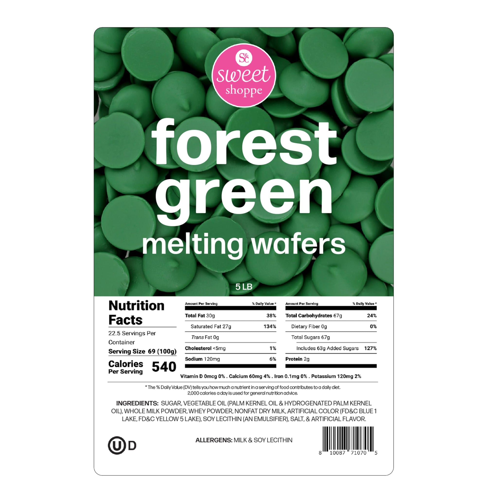 Sweet Shoppe Forest Green Melting Wafers,5 pounds