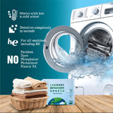 Eco-Friendly Laundry Detergent Sheets - 50 Loads | Plant-Based Travel Laundry Detergent Fragrance Free | Hypoallergenic, Biodegradable Dissolvable
