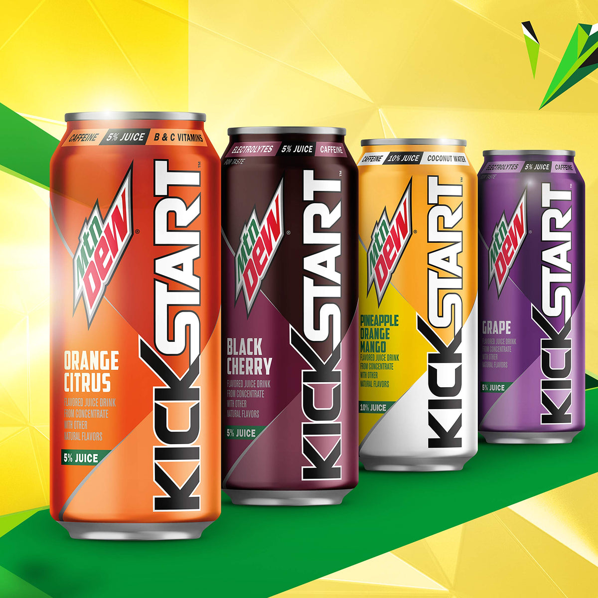 Mountain Dew Kickstart Energy Drink, Orange Citrus, 16 Fl Oz