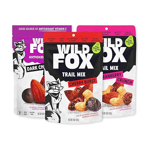Wild Fox Trail Mix - Healthy Plant-Based Snack Made With Pure Avocado Oil And No Refined Sugar Or Seed Oils Ideal For Vegan Gluten-Free And Paleo