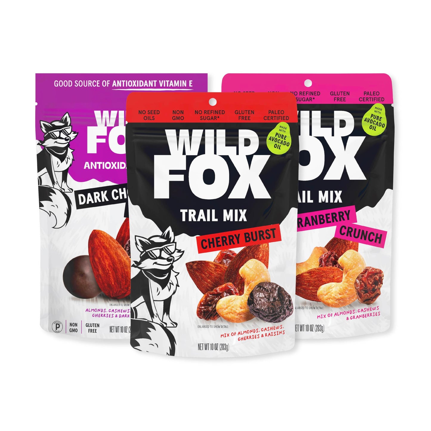 Wild Fox Trail Mix - Healthy Plant-Based Snack Made With Pure Avocado Oil And No Refined Sugar Or Seed Oils Ideal For Vegan Gluten-Free And Paleo