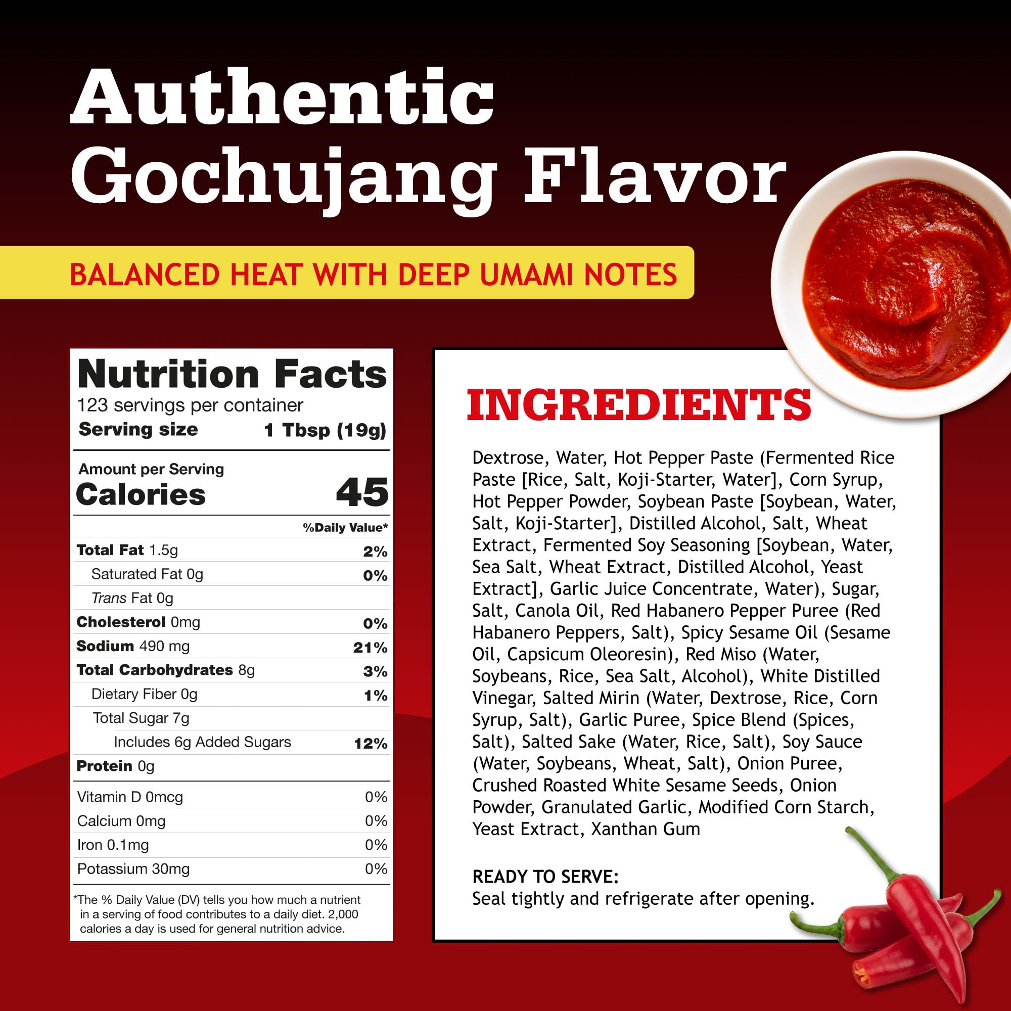 Otafuku Gochujang Sauce - Korean Hot Chili Paste Sauce, Ready-to-Use Spicy Umami Flavor - No Artificial Colors or Preservatives - 5 lb 3 oz